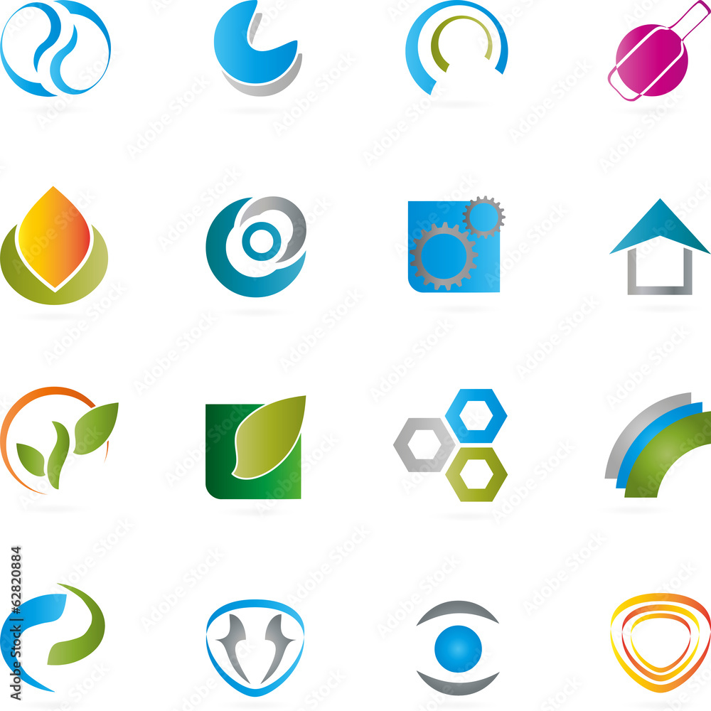 Logo, Abstract Design Elements, 3D Logo, Abstract Design Elements, 3D