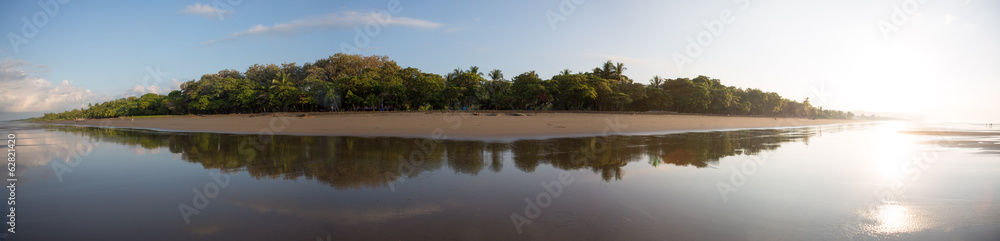 Panoramic view of a beach in Costa Rica