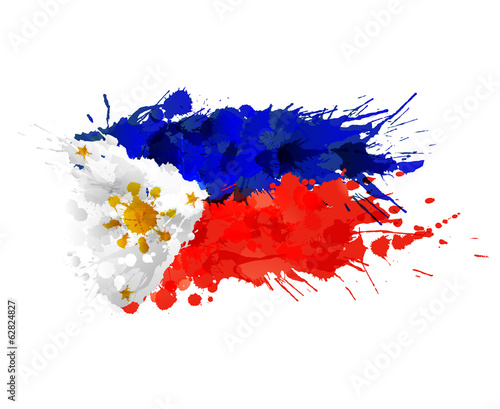 Flag of Philippines made of colorful splashes