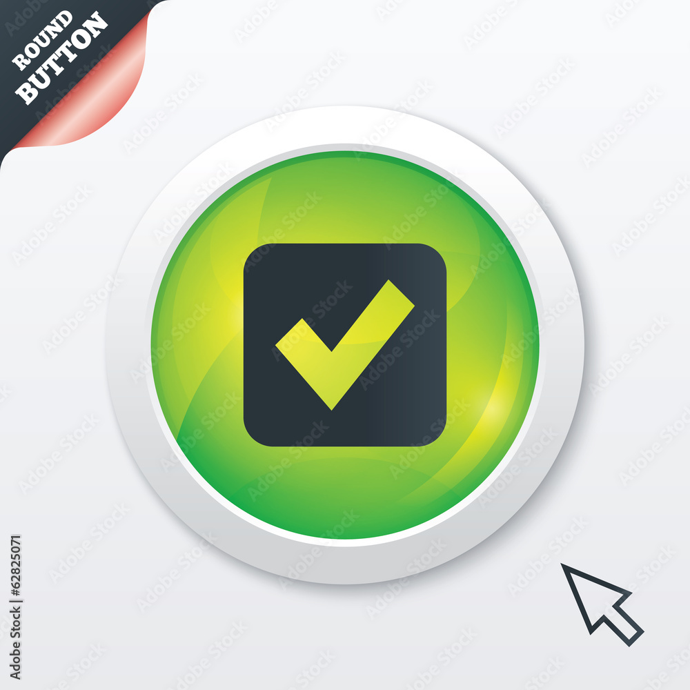 Check mark sign icon. Checkbox button.
