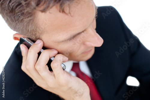 Successful business man talking on phone