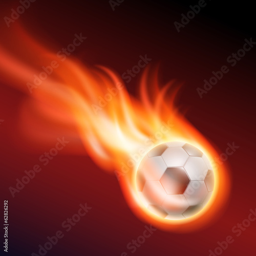 Burning football. EPS10 vector.