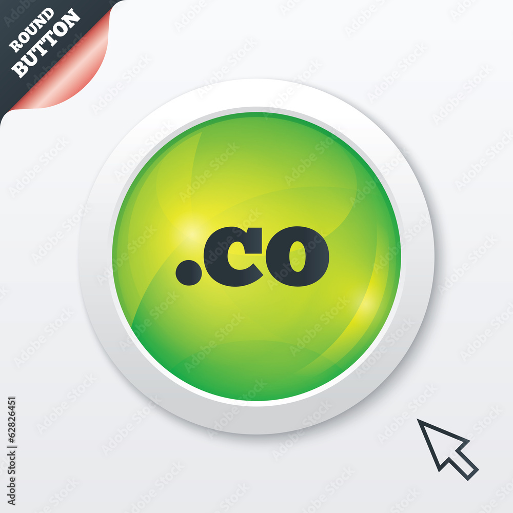 Domain CO sign icon. Top-level internet domain Domain CO sign icon. Top-level internet domain