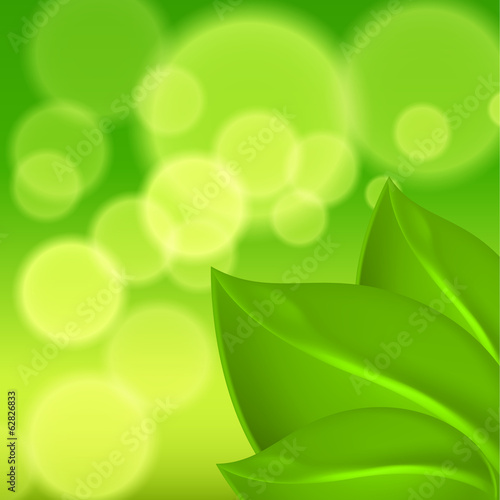 Green background with leaves
