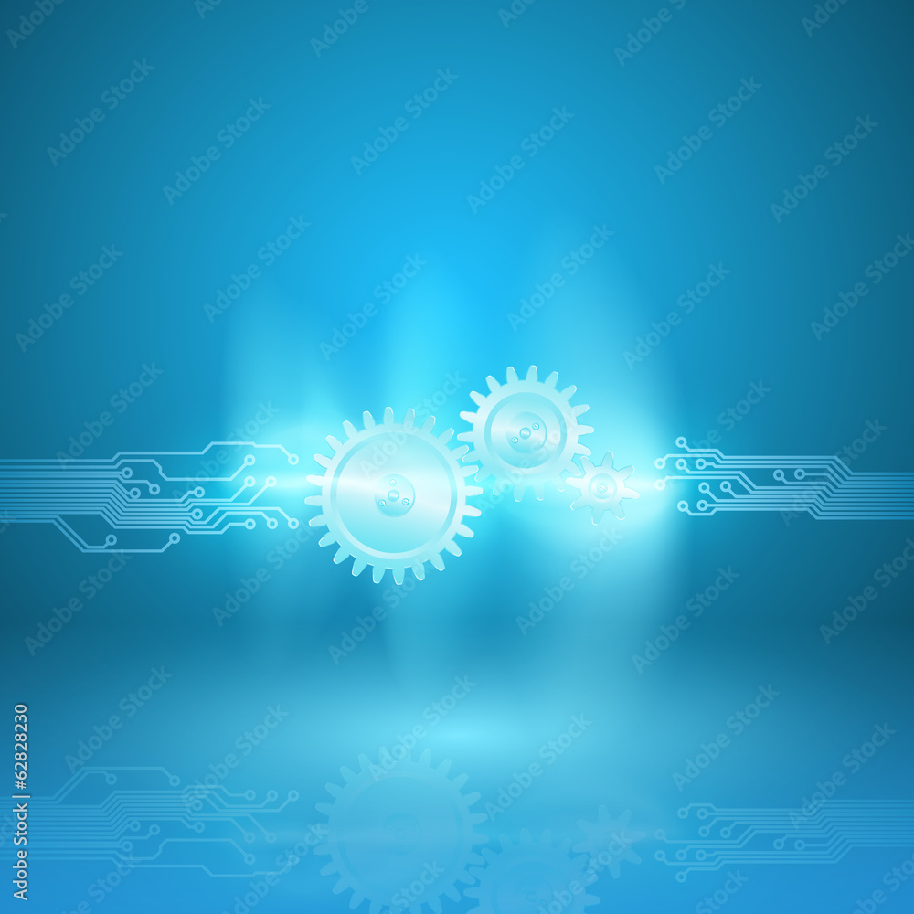 Abstract blue background with a circuit board texture