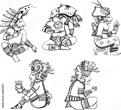 Maya characters sitting