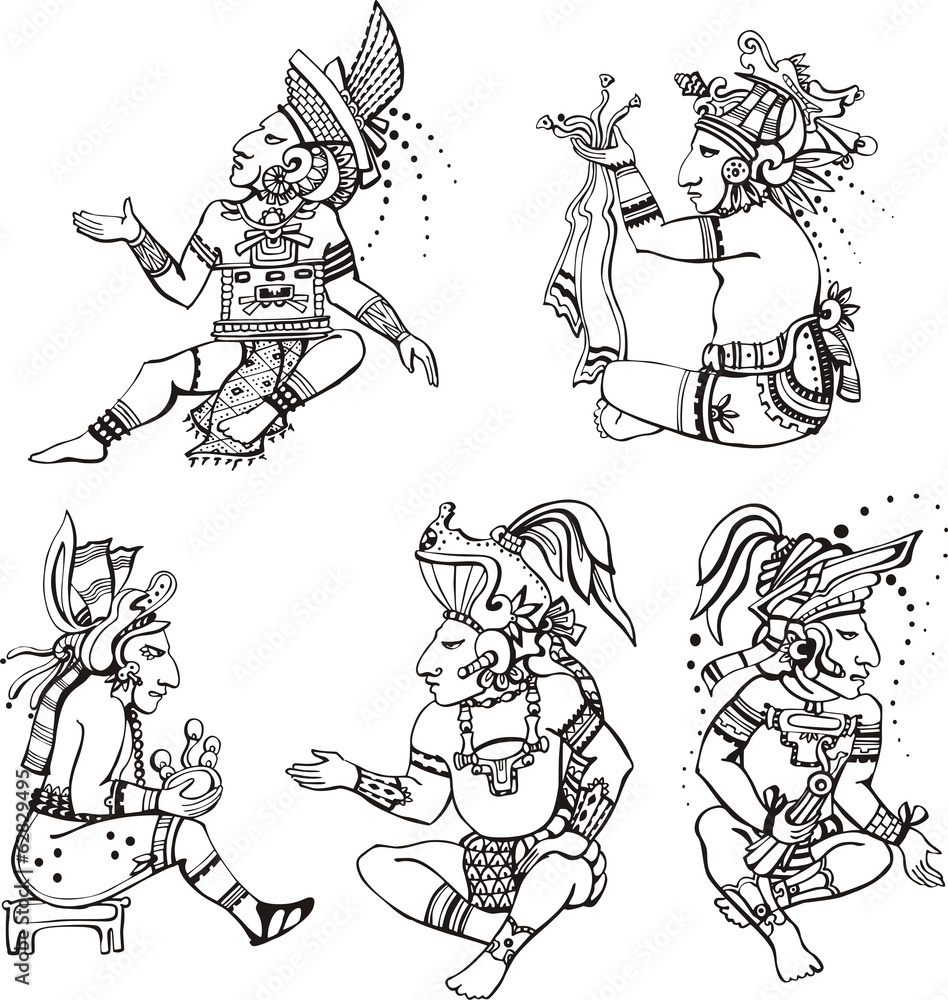 Mayan characters Mayan characters