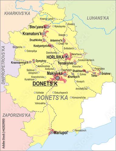 Map of Donetsk Oblast