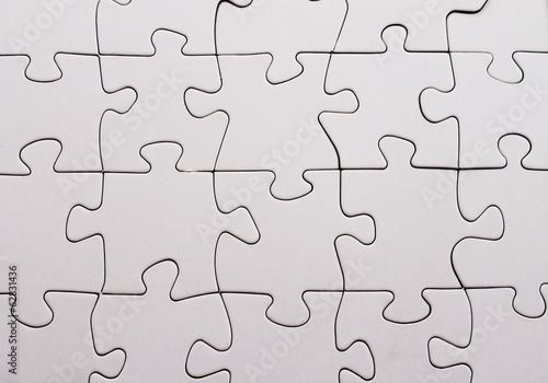 jigsaw puzzle blank white complete whole finished achievement background copy space