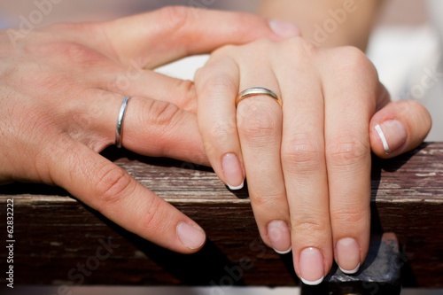Hand with wedding rings