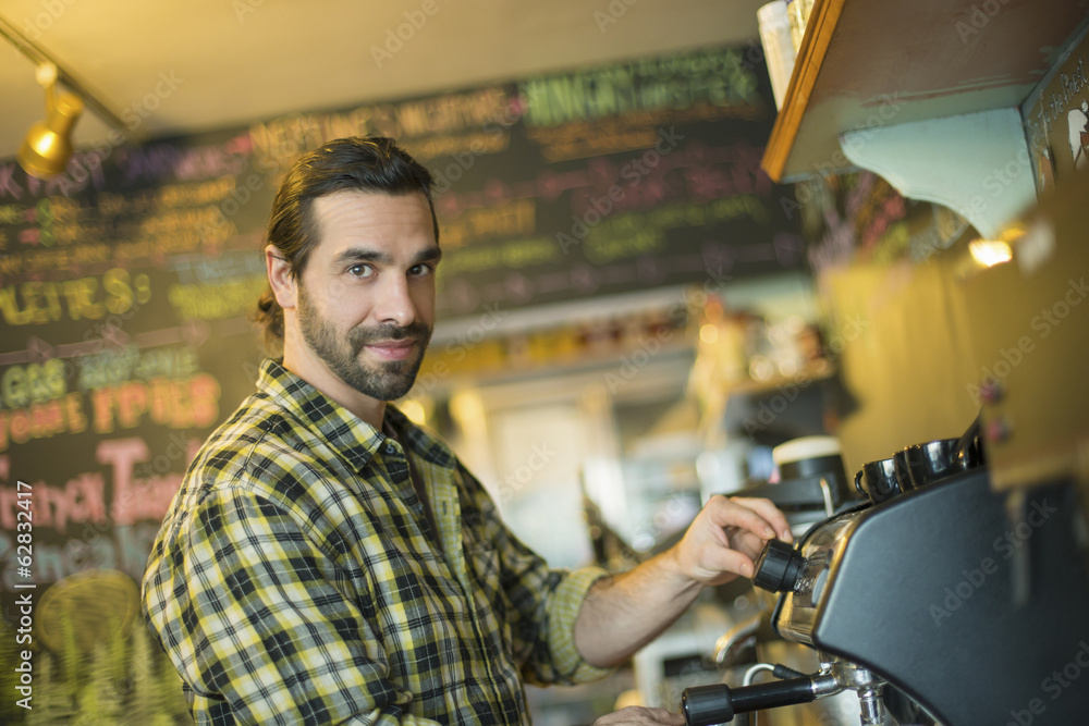 A coffee shop and cafe in High Falls called The Last Bite. A man making coffee. A coffee shop and cafe in High Falls called The Last Bite. A man making coffee.