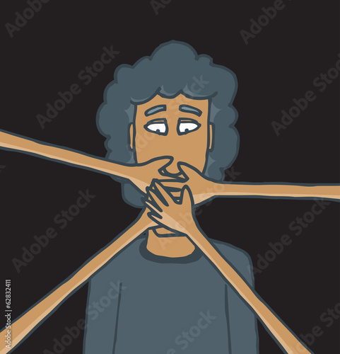 Censors covering mouth