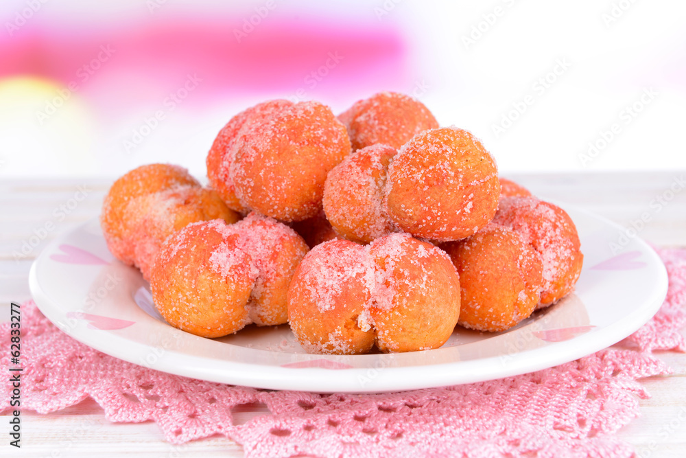 Delicious cookies peaches on table on light background Delicious cookies peaches on table on light background