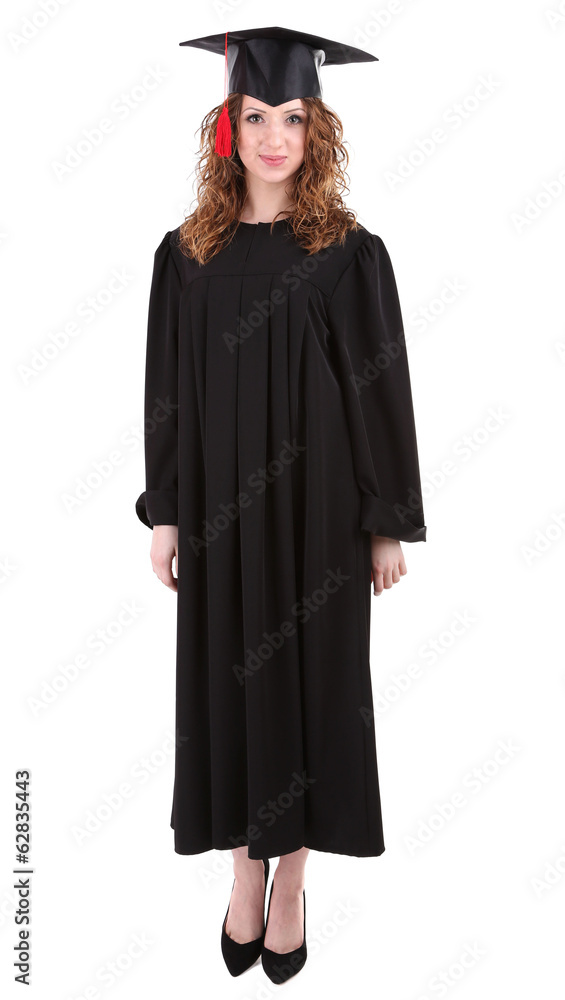 Happy graduating student isolated on white Happy graduating student isolated on white