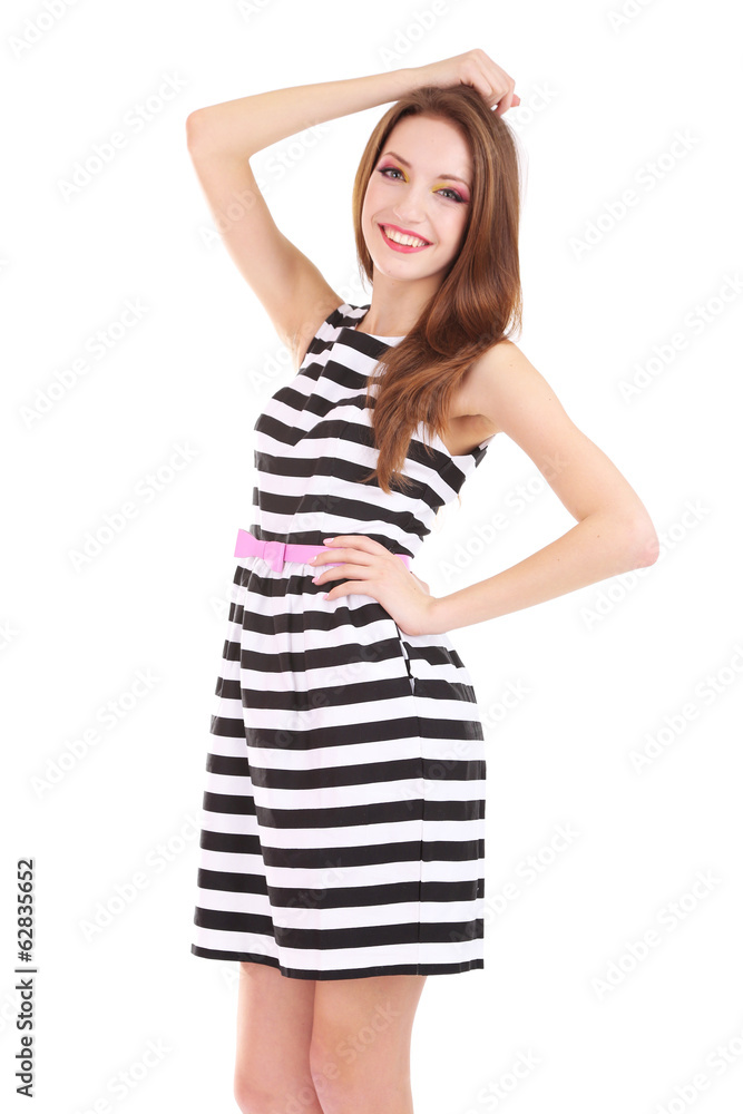 Beautiful young woman isolated on white Beautiful young woman isolated on white