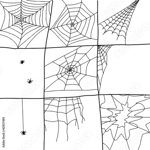 Hand Drawn Spider Webs