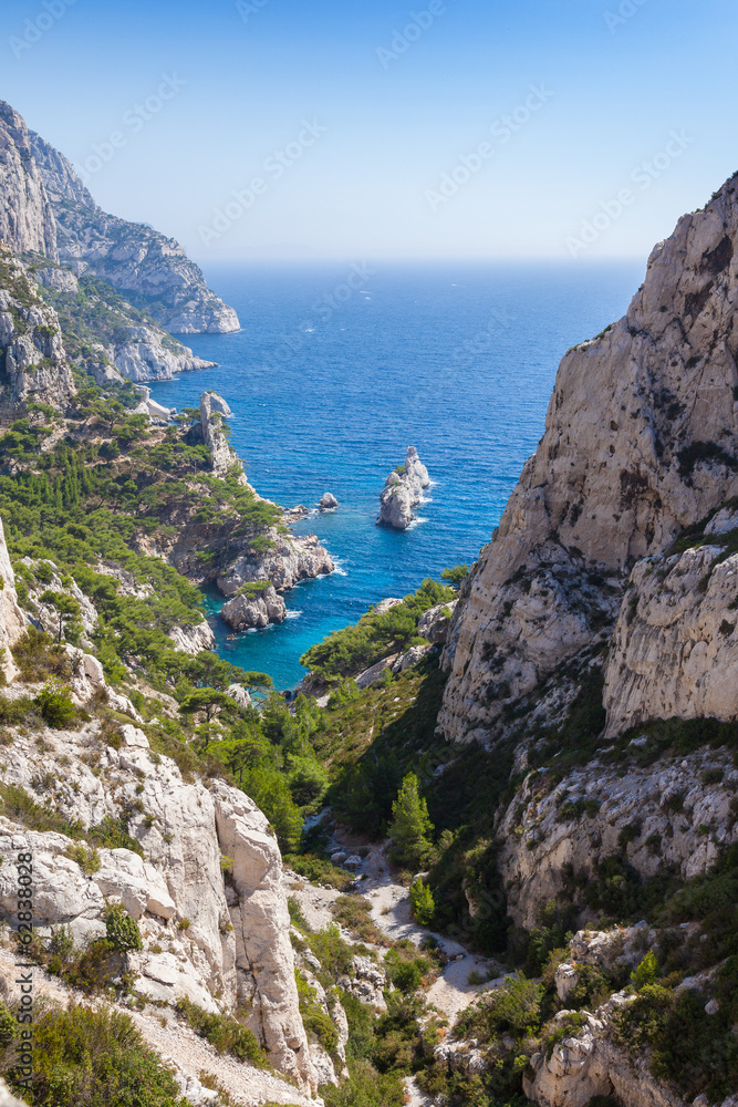 Calanques near Marseille and Cassis in south of France