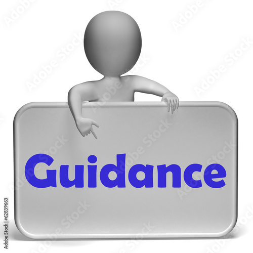 Canvas Print Guidance Sign Shows Instruction Direction And Support