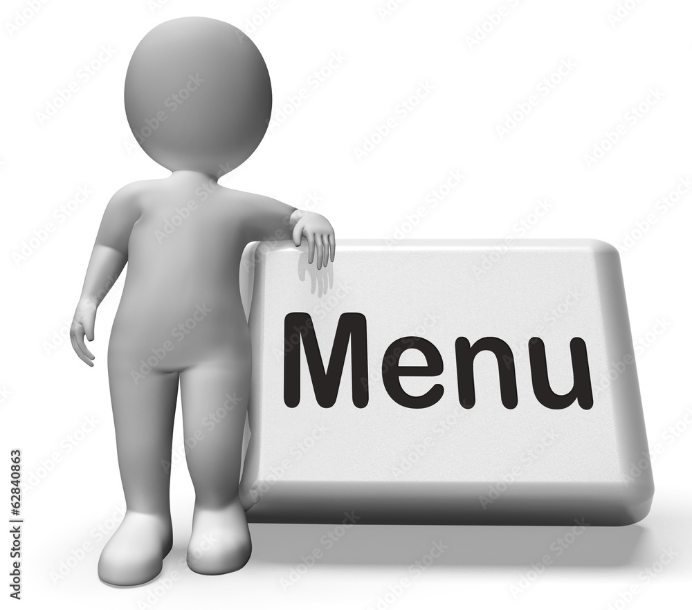 Menu Button With Character Shows Ordering Food Menus Online Menu Button With Character Shows Ordering Food Menus Online