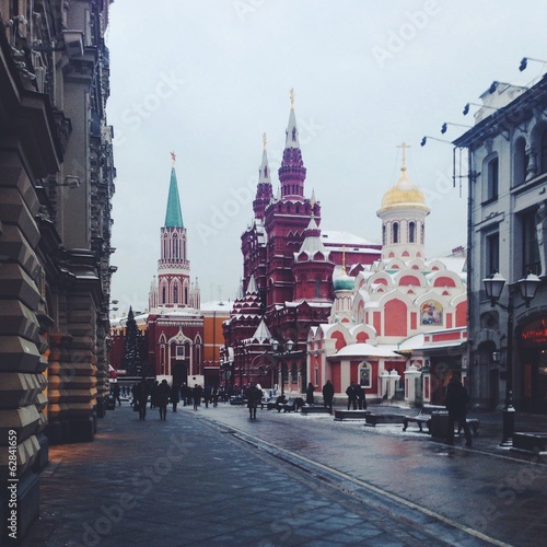 nikolskaya street near red square in moscow