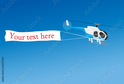 Aerial advertising with helicopter