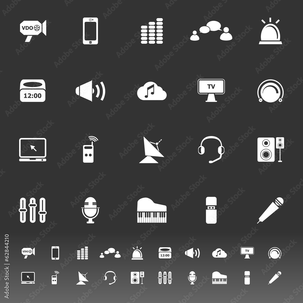 Sound icons on gray background Sound icons on gray background