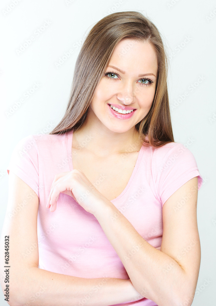 Young casual woman style isolated over white background. Young casual woman style isolated over white background.