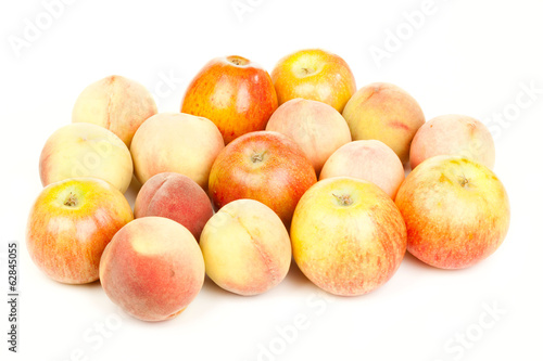 Heap of apples and peaches