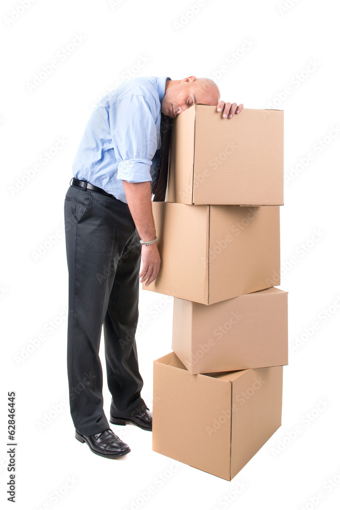 Businessman with boxes Businessman with boxes