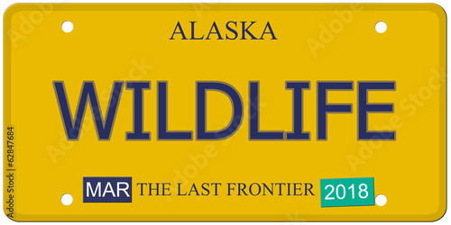 Wildlife Alaska License Plate