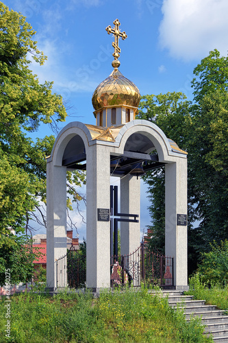 Monument to Chernobyl  Liquidators in Mukacheve, Ukraine photo