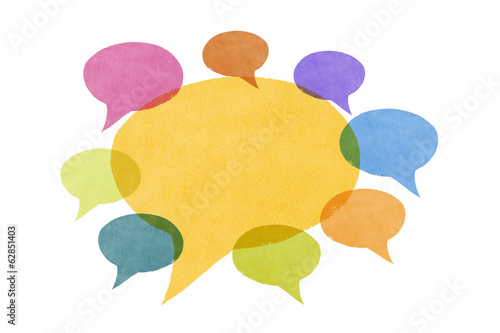 Conversation -  Abstract Watercolor Painted Speech Bubbles