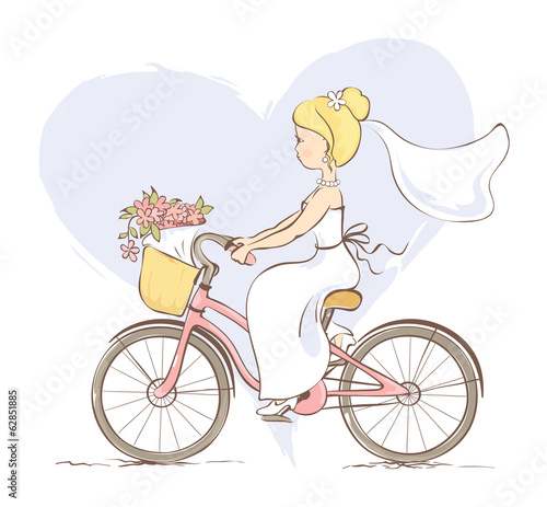 Bride on a bicycle