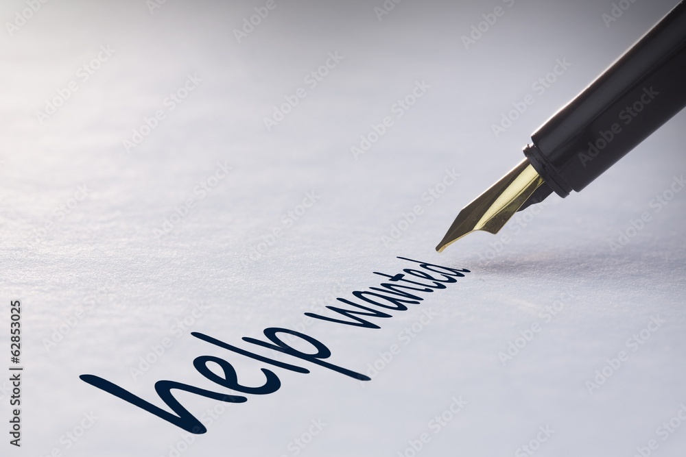 Fototapeta premium Fountain pen writing Help wanted