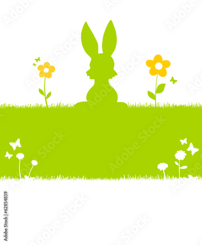 Osterhase Wiese mit Blumen