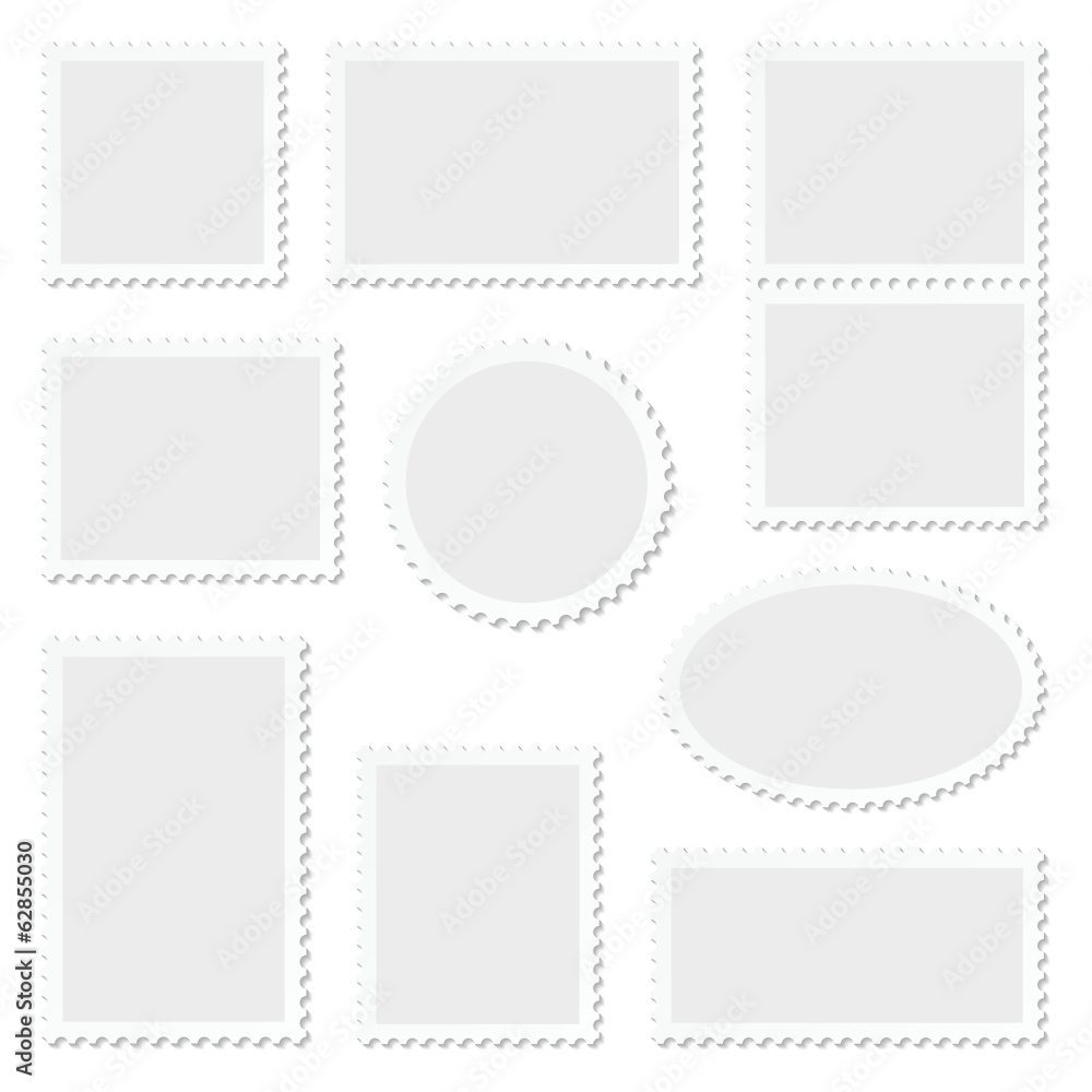 Blank White Stamps Set Frame