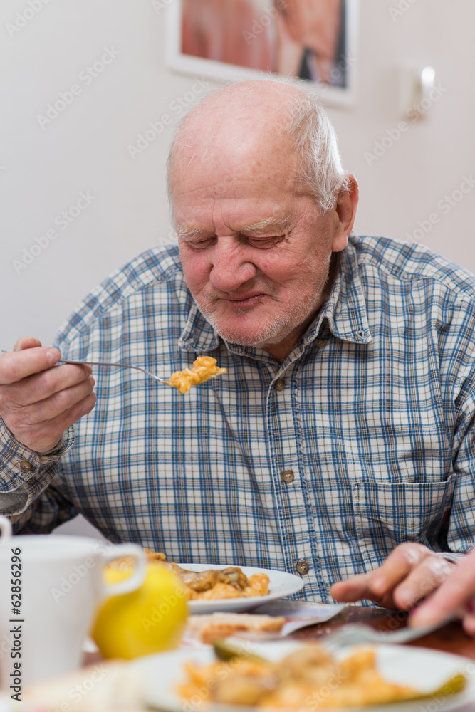 Old man eating Old man eating