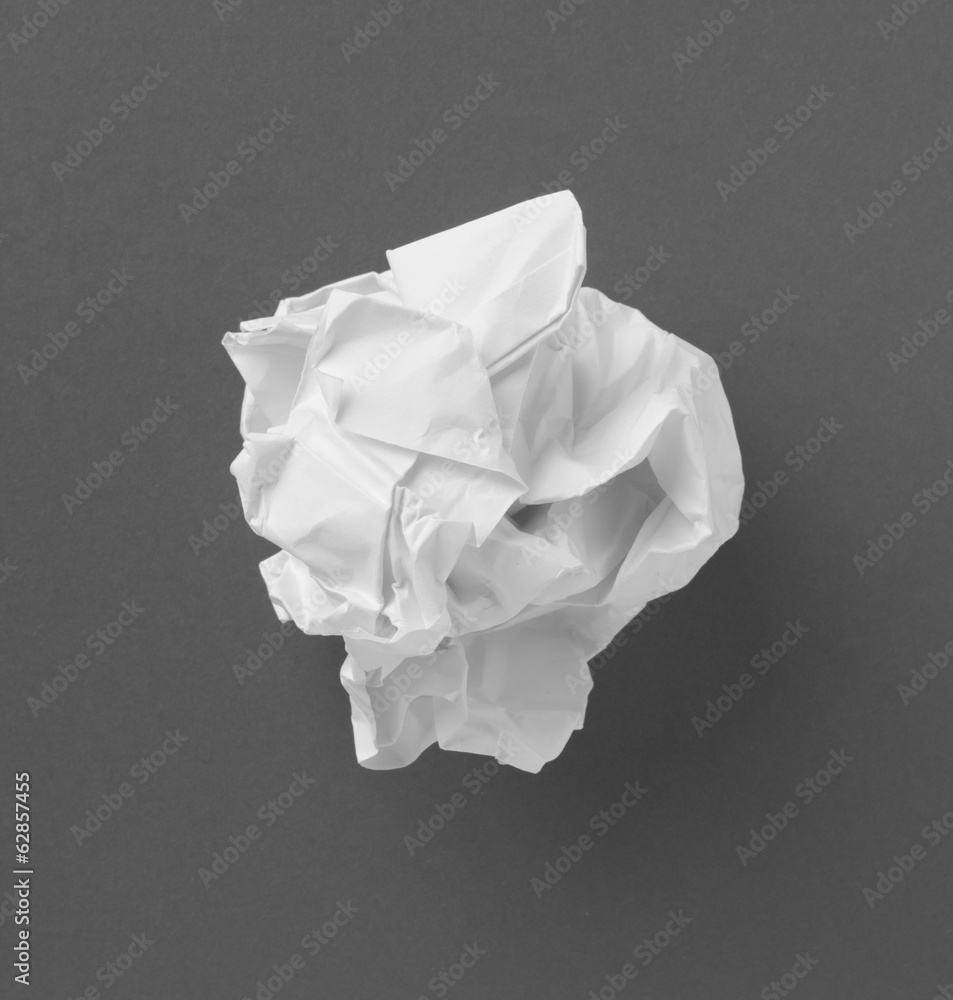 Scrunched up Paper Ball in Black and White