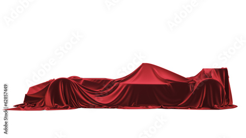 Presentation of the car. F1. Formula One. Isolated on white.