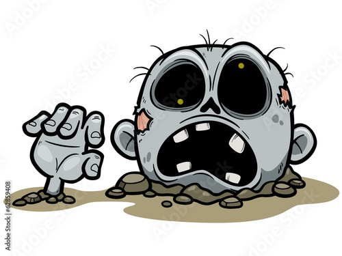 Vector illustration of Cartoon zombie