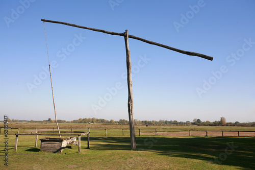 shadoof on the hungarian desert puszta bugac photo