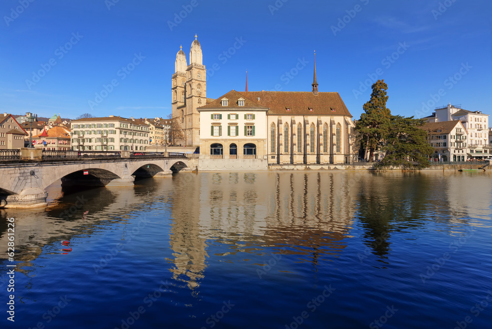 Zurich, the Water Church and the Great Minster