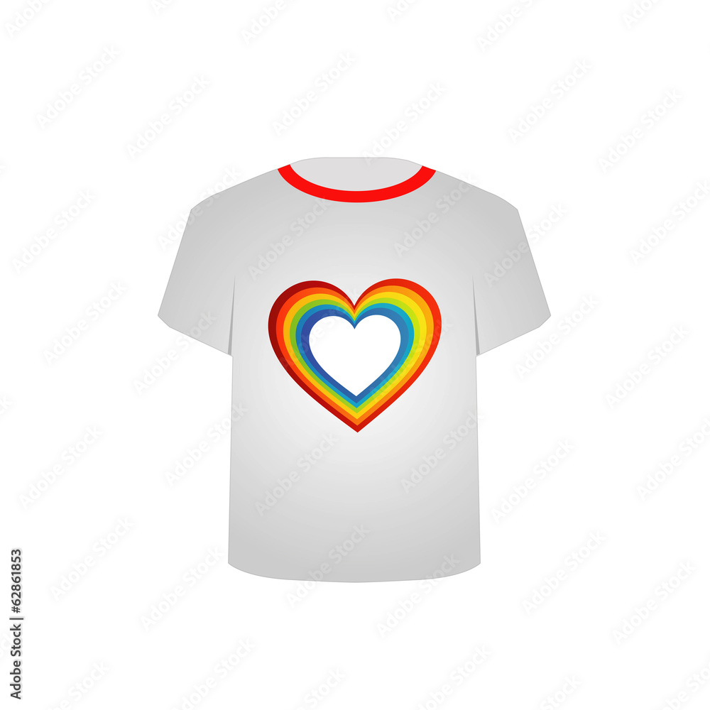 T Shirt Template- Colorful Hearts T Shirt Template- Colorful Hearts
