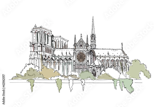 Paris, sketch collection: Notre Dame, Arch and Luevre