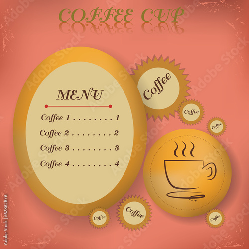 Menu coffee cup,vector