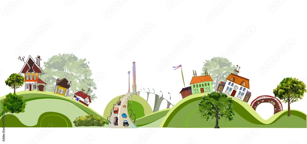 Fototapeta premium City and roads, City collection