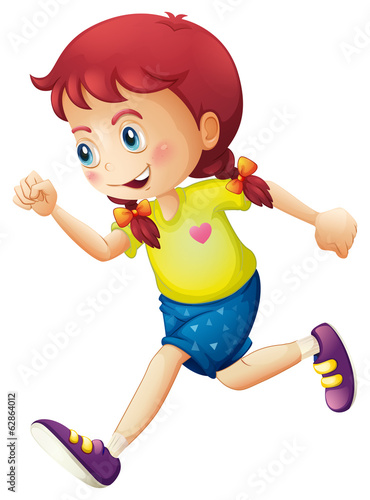 A young lady running