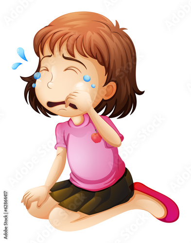 A little girl crying