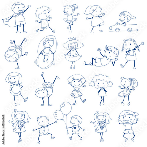 Sketch of kids playing