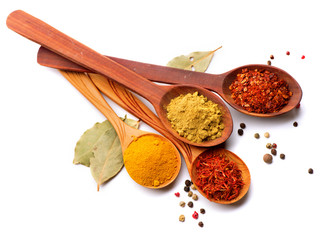 Leinwandbilder Kräuter Curry Safran Kurkuma und Zimt  © Subbotina Anna